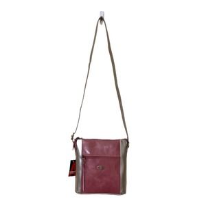 Aurielle Pink Leather Silver Crossbody Bag